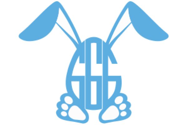 Stylized Blue Easter Bunny Logo