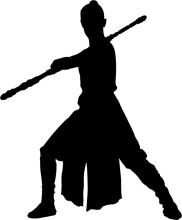 Silhouette of a Jedi Knight in a White Background