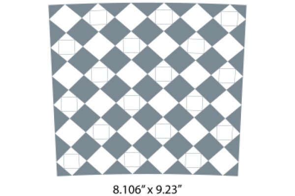 Gray Checkered Pattern with Dimensions