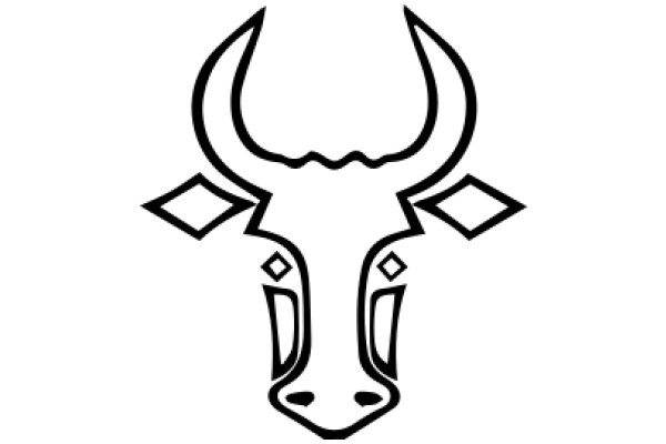 Stylized Bull Icon with Horns and Diamond Shapes