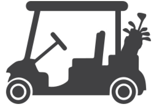 A Cartoon Illustration of a Golf Cart with a Toolbox and a Plant