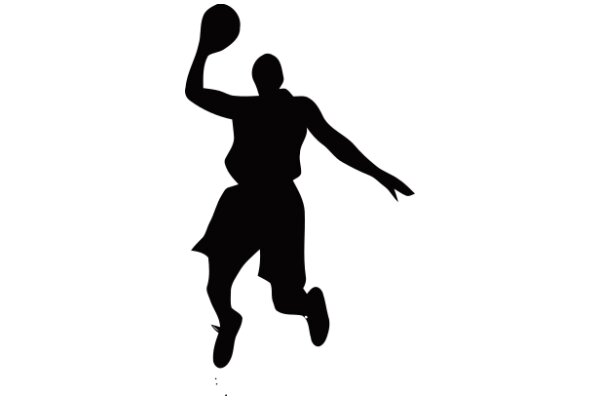 Silhouette of a Basketball Player in Action