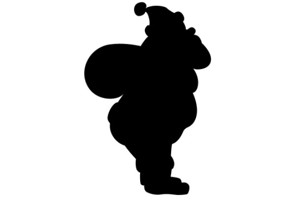 Silhouette of a Jovial Clown against a White Background