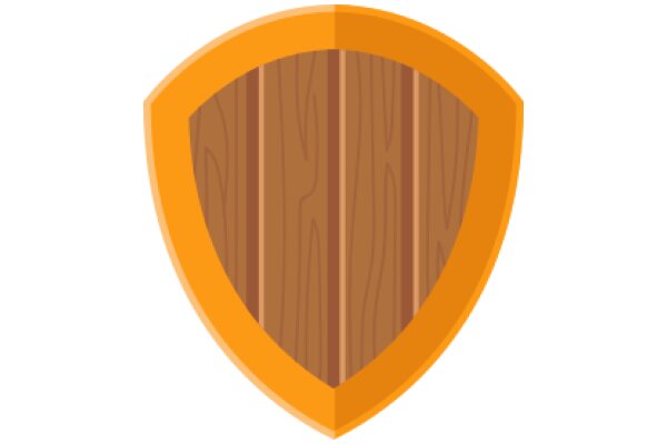 Vintage-Inspired Shield Icon with Wooden Texture