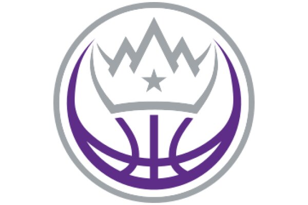 Purple and Silver Logo with Mountain and Basketball Design