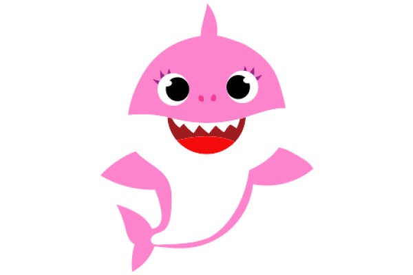 Pink Shark with a Smile: A Friendly and Cute Illustration