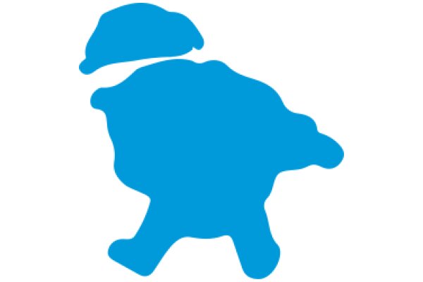 A Blue Silhouette of a Humanoid Figure with a Hat