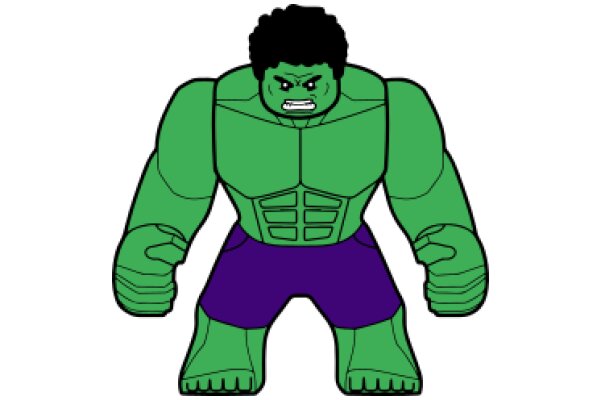 The Hulk: A Cartoon Character with a Purple Shorts