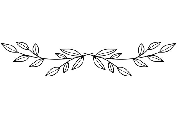 Stylized Artwork of a Branch with Leaves