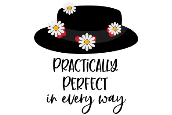 Practically Perfect in Every Way: A Charming Black Hat with White Flowers