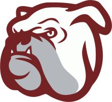 Stylized Bulldog Logo with Red Outline