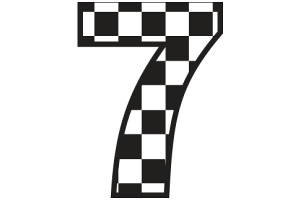 Stylized Checkered Number Seven