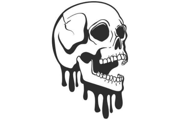 Stylized Skull with Drops Design