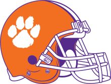 Clemson Tigers Football Helmet with Paw Print Logo