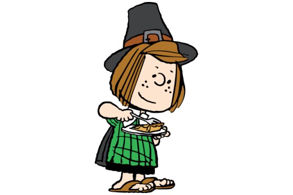 A Delightful Dessert: A Cartoon Character Enjoying a Pie