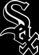 Stylized White Sox Logo on Black Background