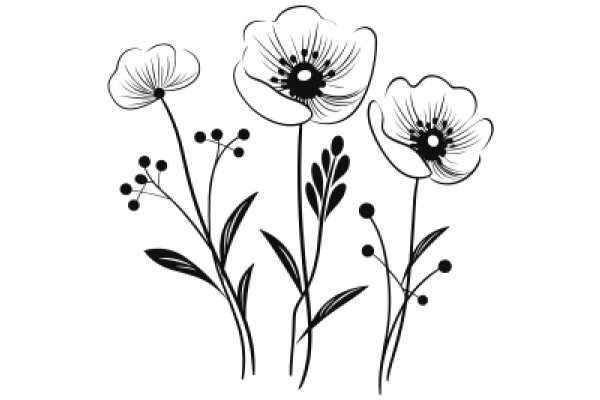 Elegant Flower Silhouettes