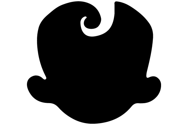 Silhouette of a Stylized Head with a Swirl Design