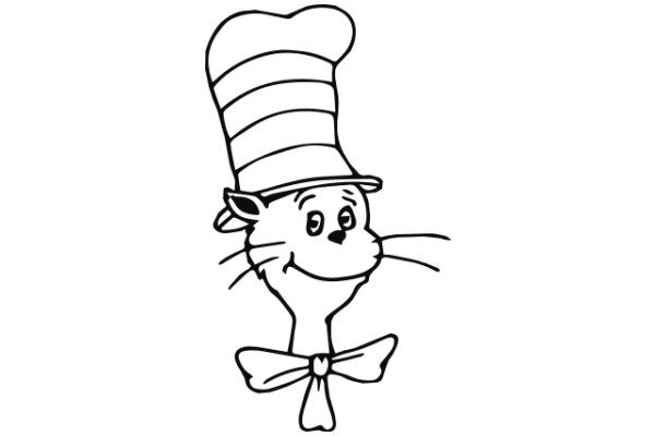 Whimsical Cartoon of a Cat in a Top Hat