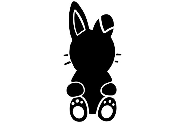 A Silhouette of a Bunny with Paws and Ears