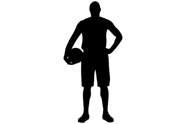 Silhouette of a Basketball Player with a Ball