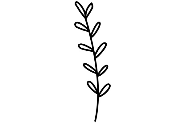 Simplistic Line Drawing of a Plant