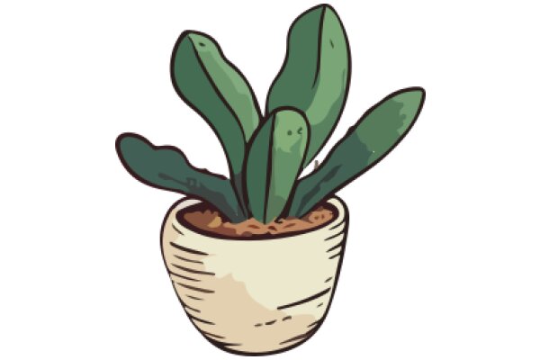 Digital Art: A Stylized Illustration of a Plant in a Pot