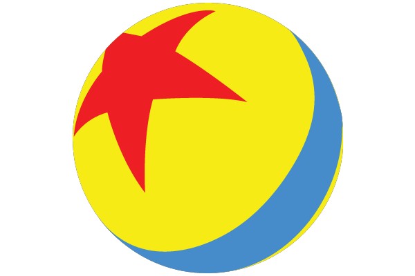 Vibrant Logo: A Round Symbol with a Red Star and Blue Border