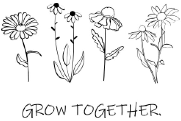 Grow Together: A Collection of Flower Line Drawings