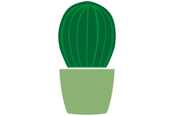 A Simple, Stylized Illustration of a Green Plant in a Pot