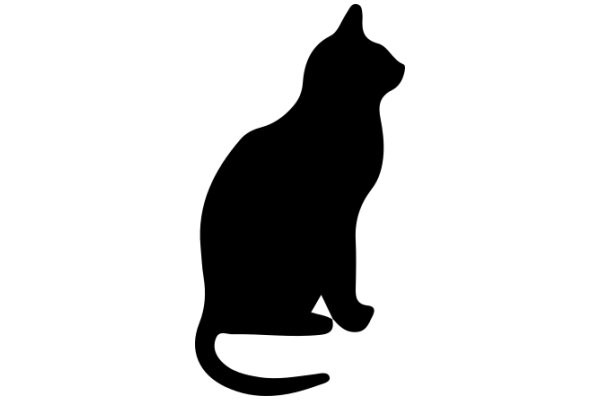 A Silhouette of a Cat on a White Background