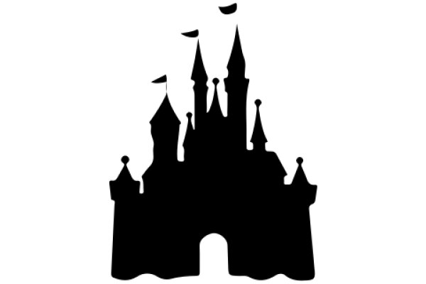 A Silhouette of a Castle on a White Background