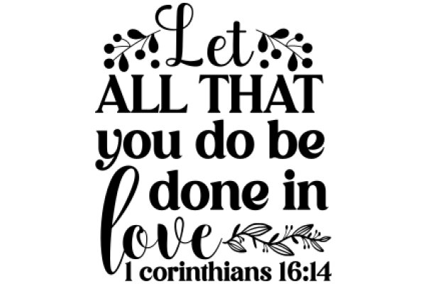 Inspirational Quote Poster: Let All That You Do Be Done in Love