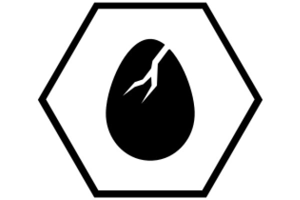 A Symbolic Representation of an Egg with a Crack, Enclosed in a Hexagon