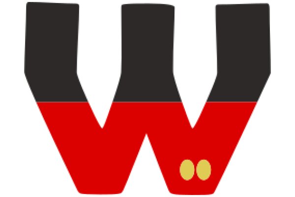 Stylized Letter 'W' in Red and Black