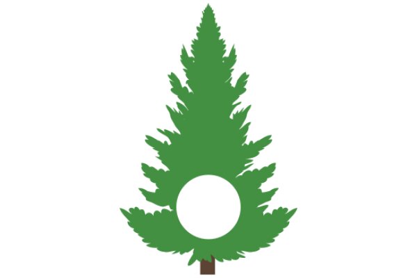 Simplistic Green Tree with White Circle