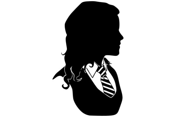 Silhouette of a Person with a Tie