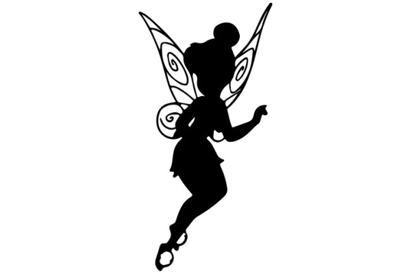 Silhouette of a Tinkerbell-like Character in Flight