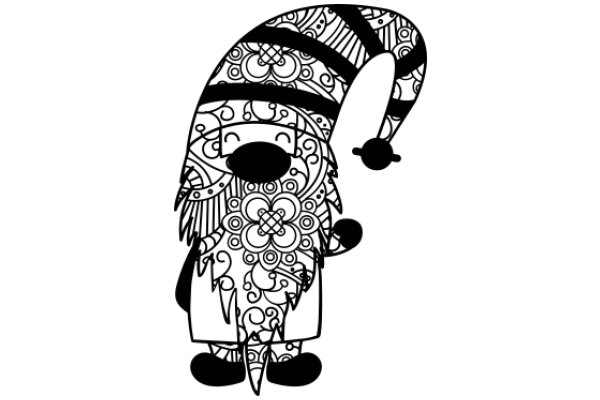 Stylish Illustration of a Character with a Flower Design