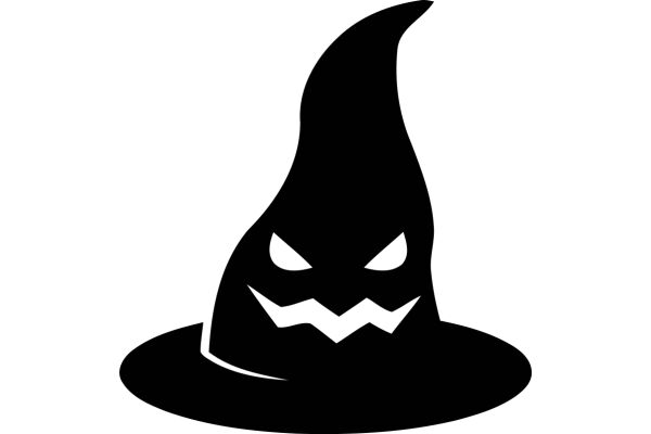 A Playful Halloween Icon: A Black Witch Hat with a Smiling Jack-o-Lantern Face