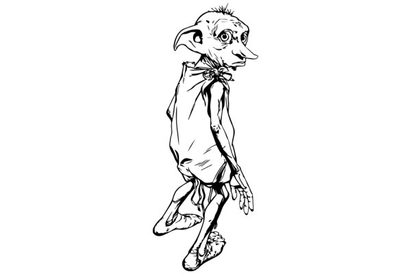 A Whimsical Illustration of a Goblin-like Character