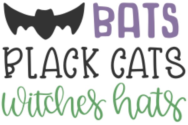 Bats, Black Cats, and Witches' Hats: A Playful Halloween-Themed Graphic