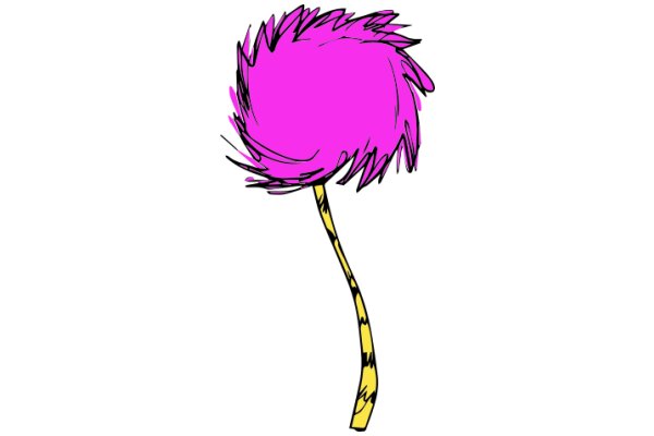 A Whimsical Pink Fluffy Cloud with a Yellow Stripe