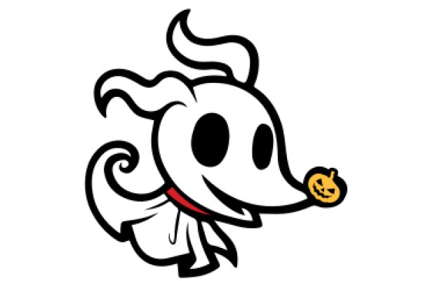 Whimsical Halloween Character with a Pumpkin Nose