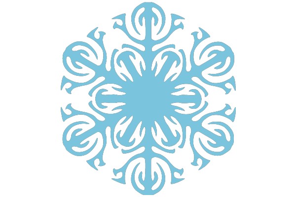 Stylized Blue Flower on a White Background