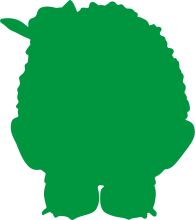 A Vibrant Green Silhouette of a Character