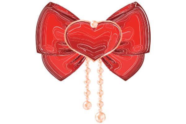 Vintage Red Bow with Heart-Shaped Center