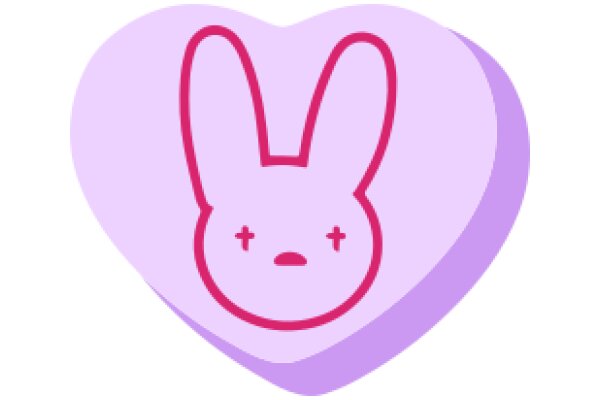 A Playful Pink Heart with a Bunny Ear