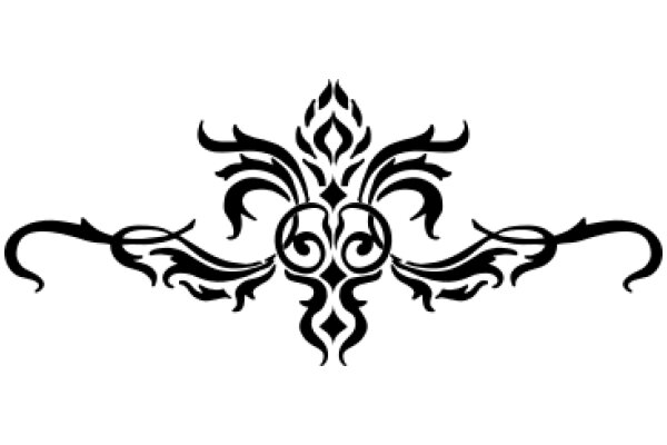 Stylized Tribal Design on a White Background