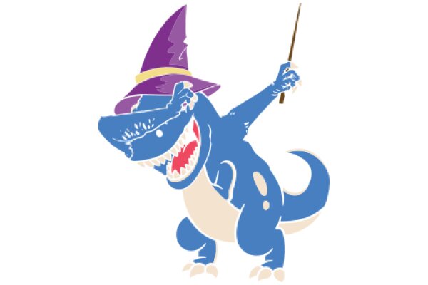 Whimsical Adventure: A Blue Alligator Wizard